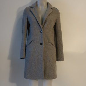 Womens Trf_Outerwear Gray Mid-Length Blazer Jacket S *